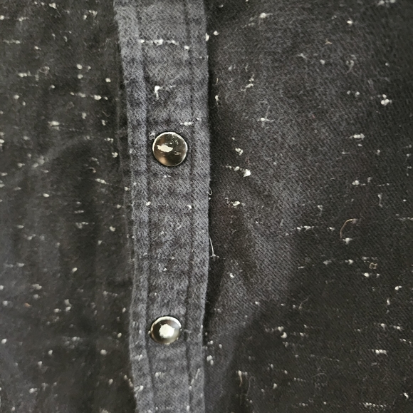 We Are The Future Black cotton snap-up long-sleeved shirt 8/10 in good worn cond - Picture 5 of 6